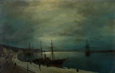Haven bij maanlicht